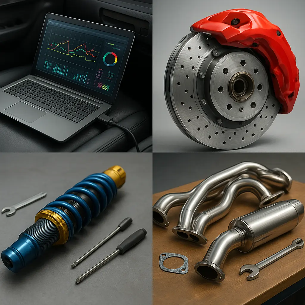 ECU-Laptop, Bremsen, Fahrwerk und Abgaskomponenten